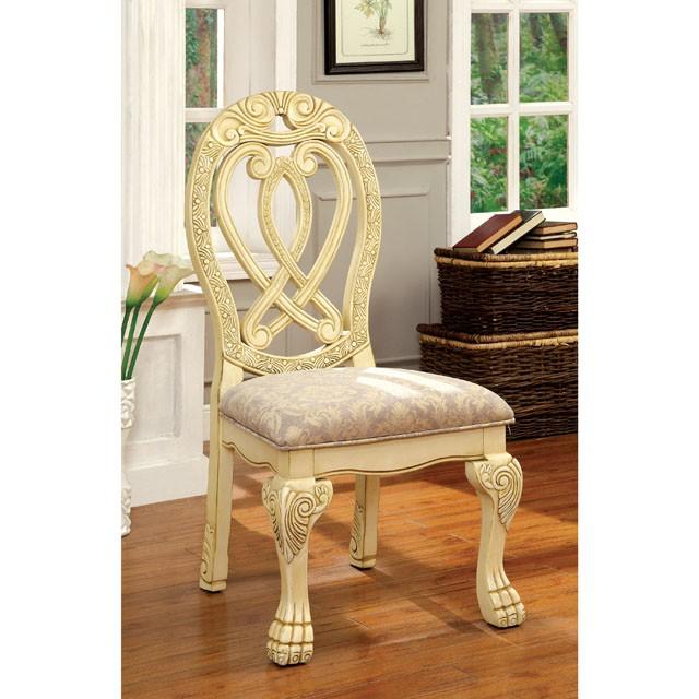 WYNDMERE Vintage White Side Chair (2/CTN) - Visions in Furniture (La Mirada, CA)