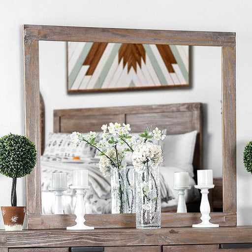 Wynton Weathered Light Oak Mirror - Visions in Furniture (La Mirada, CA)