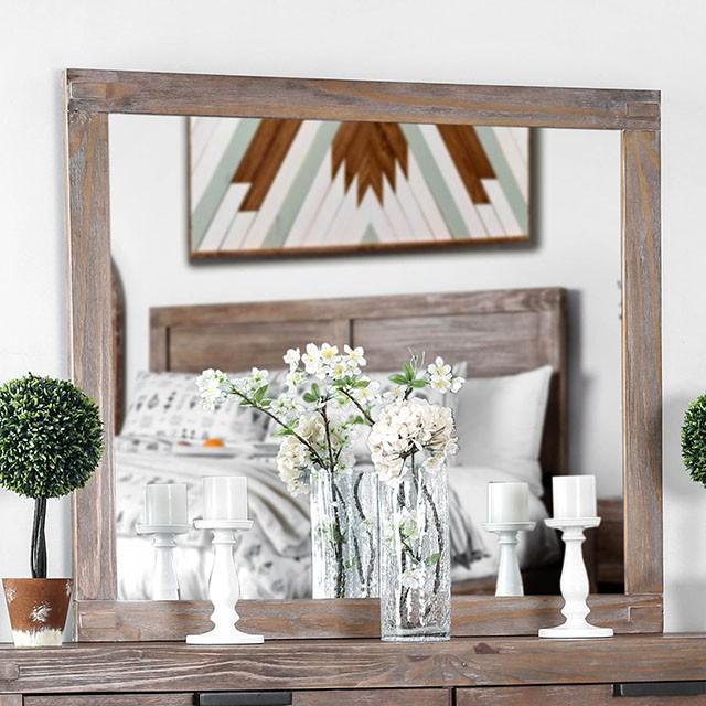 Wynton Weathered Light Oak Mirror - Visions in Furniture (La Mirada, CA)