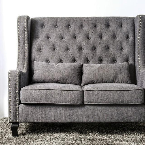 Alicante Love Seat Bench, Gray - Visions in Furniture (La Mirada, CA)