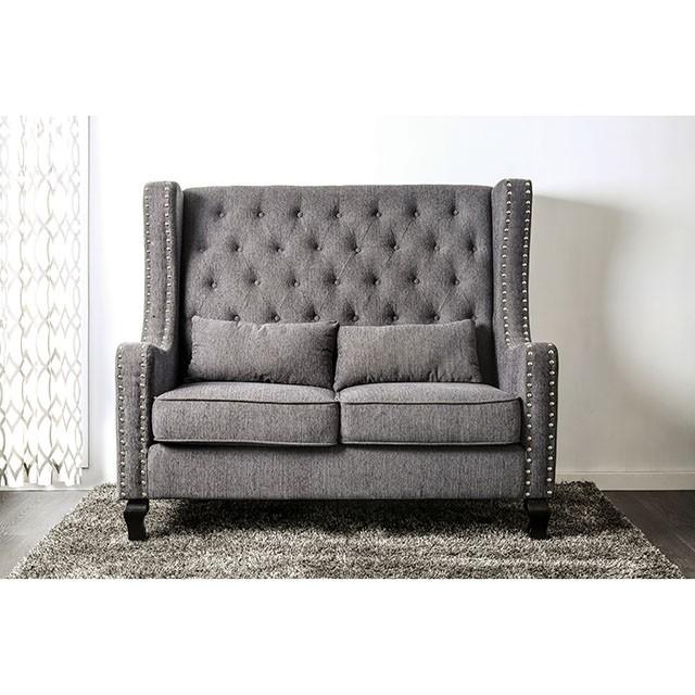 Alicante Love Seat Bench, Gray - Visions in Furniture (La Mirada, CA)