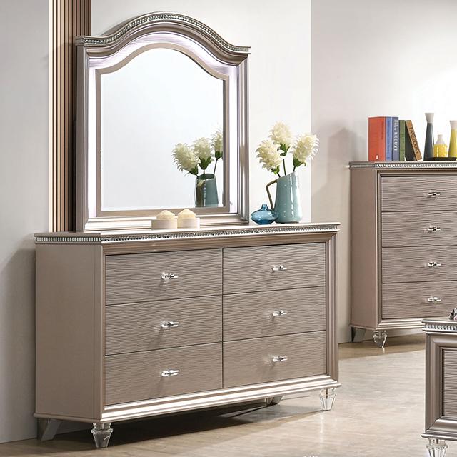 ALLIE Dresser Beige & Rose Gold - Visions in Furniture (La Mirada, CA)