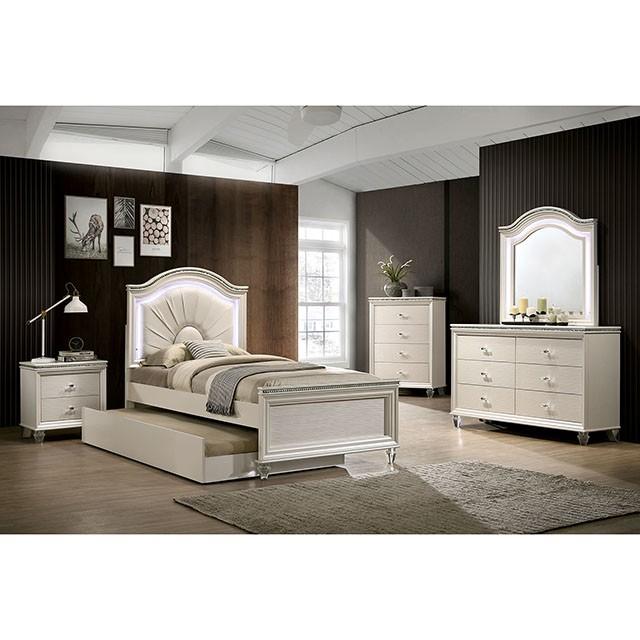 Allie Bed Beige & Pink - Visions in Furniture (La Mirada, CA)