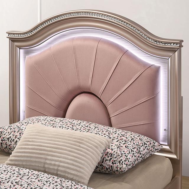 Allie Bed Beige & Pink - Visions in Furniture (La Mirada, CA)