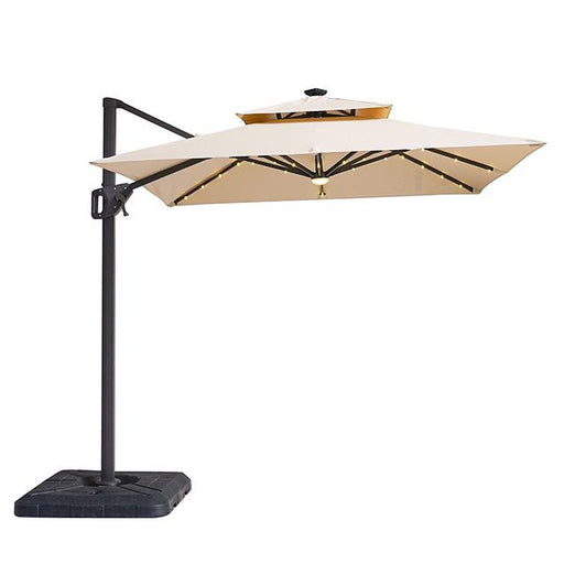 Xico 8 Ft Square Umbrella w/ Double Top w/ LED Light + 37" Large Base - Visions in Furniture (La Mirada, CA)