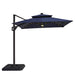 Xico 8 Ft Square Umbrella w/ Double Top w/ LED Light + 37" Large Base - Visions in Furniture (La Mirada, CA)
