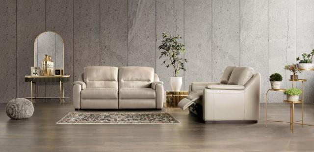 ALTAMURA Power Sofa, Gray & Beige - Visions in Furniture (La Mirada, CA)