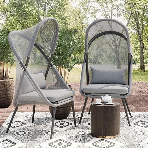 Alverta Foldable Chair Grey & Black (2/Ctn) - Visions in Furniture (La Mirada, CA)