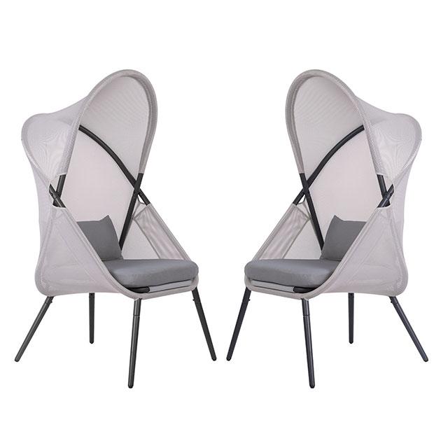 Alverta Foldable Chair Grey & Black (2/Ctn) - Visions in Furniture (La Mirada, CA)