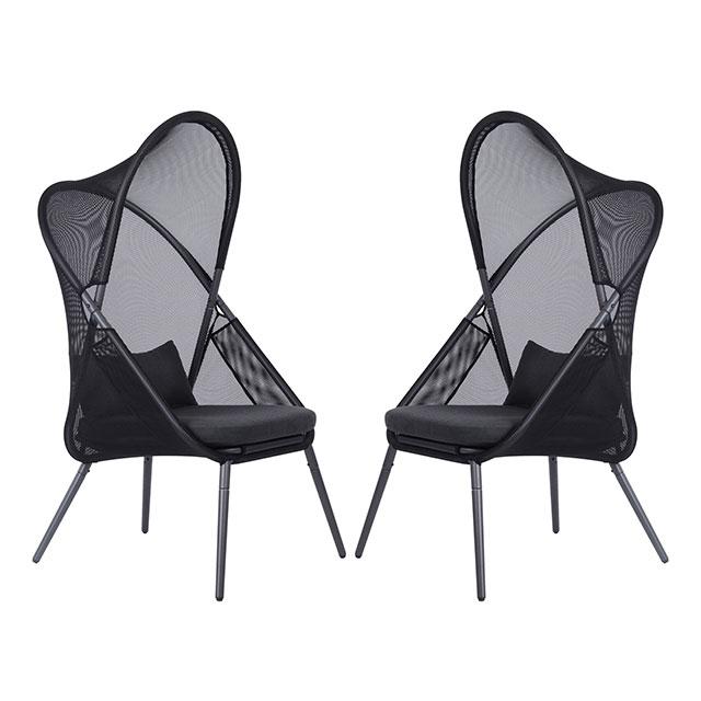 Alverta Foldable Chair Grey & Black (2/Ctn) - Visions in Furniture (La Mirada, CA)