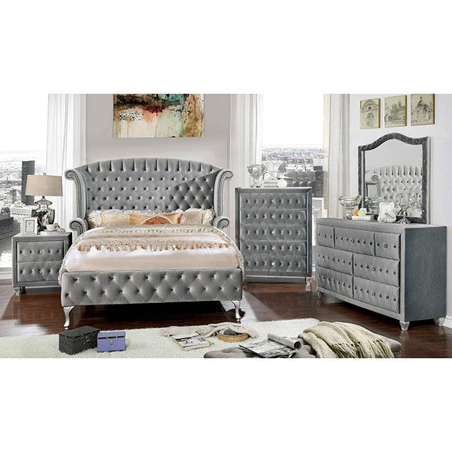 Alzir Bed Grey & Blue - Visions in Furniture (La Mirada, CA)