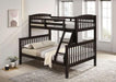 Brookings Twin/Full Bunk Bed White, Brown & Black - Visions in Furniture (La Mirada, CA)
