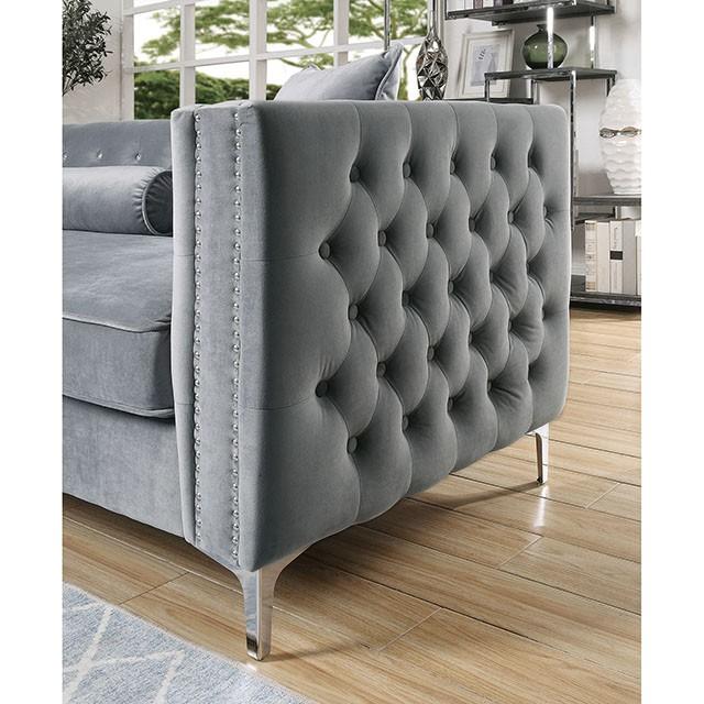 Amie Glam Gray & Black Sectional w/Storage - Visions in Furniture (La Mirada, CA)