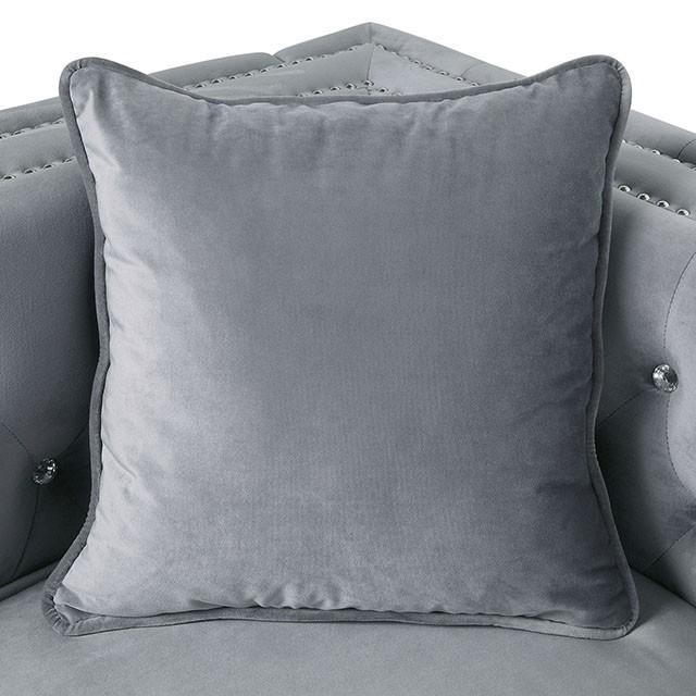 Amie Glam Gray & Black Sectional w/Storage - Visions in Furniture (La Mirada, CA)