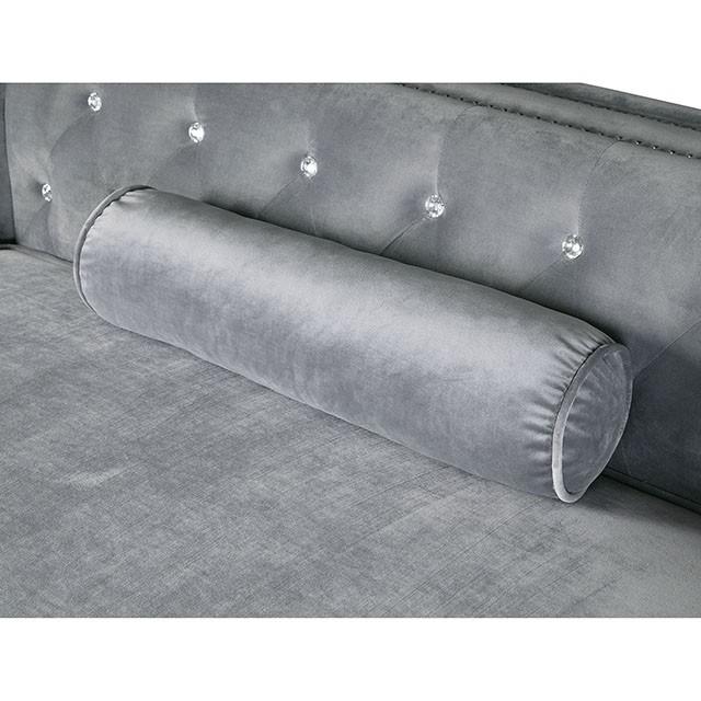 Amie Glam Gray & Black Sectional w/Storage - Visions in Furniture (La Mirada, CA)