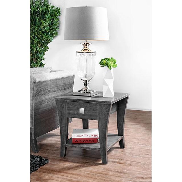Amity Gray End Table - Visions in Furniture (La Mirada, CA)