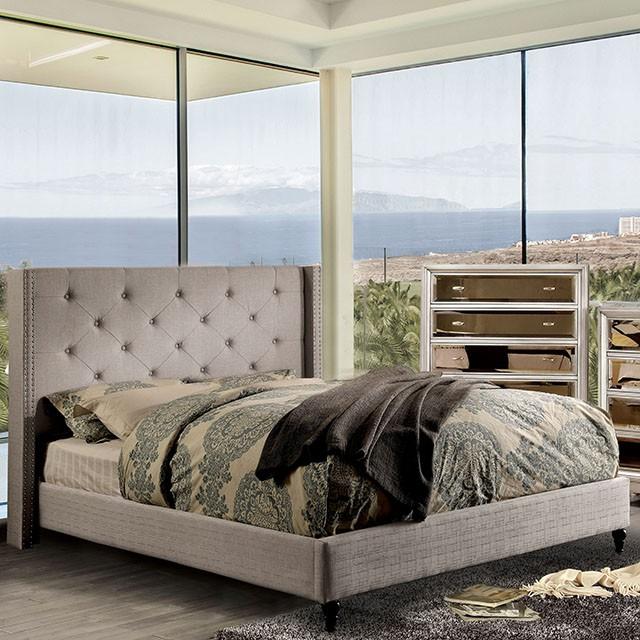 Anabelle E.King Bed Purple & Natural - Visions in Furniture (La Mirada, CA)