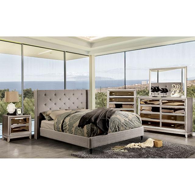 Anabelle E.King Bed Purple & Natural - Visions in Furniture (La Mirada, CA)