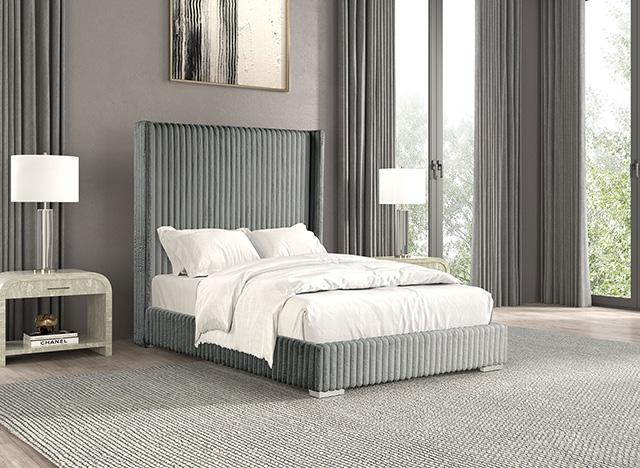 Cadwell Bed Black, Grey, Pink & White - Visions in Furniture (La Mirada, CA)