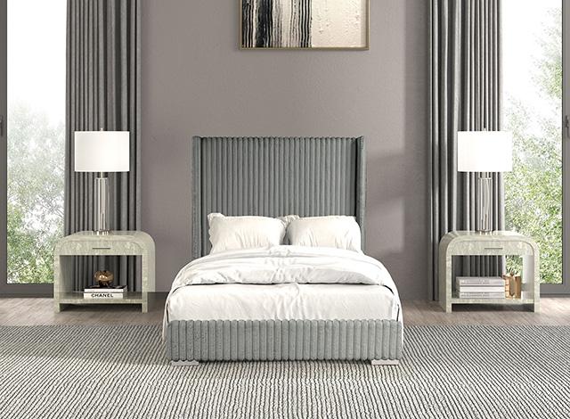 Cadwell Bed Black, Grey, Pink & White - Visions in Furniture (La Mirada, CA)