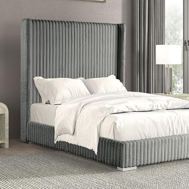 Cadwell Bed Black, Grey, Pink & White - Visions in Furniture (La Mirada, CA)
