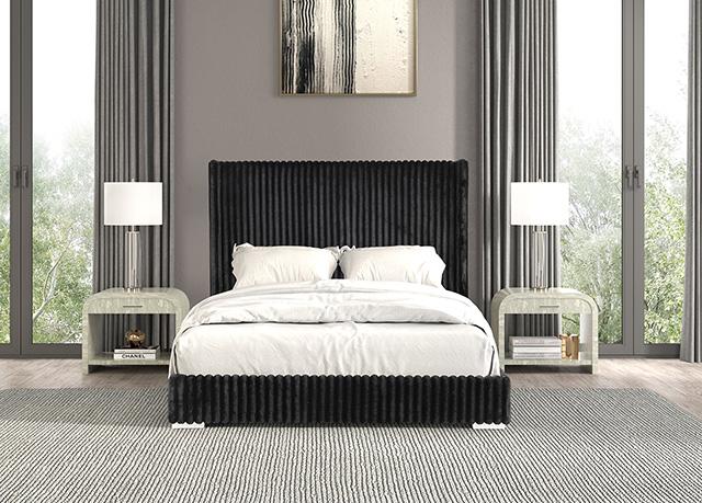 Cadwell Bed Black, Grey, Pink & White - Visions in Furniture (La Mirada, CA)