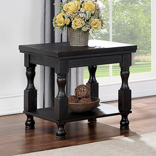 CALANDRA End Table, Antique Black - Visions in Furniture (La Mirada, CA)