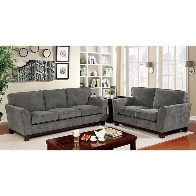 Caldicot Gray Love Seat - Visions in Furniture (La Mirada, CA)