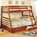 California II Cherry Twin/Full Bunk Bed w/ 2 Drawers Cherry, Walnut, Grey, &Oak - Visions in Furniture (La Mirada, CA)