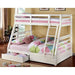 California II Cherry Twin/Full Bunk Bed w/ 2 Drawers Cherry, Walnut, Grey, &Oak - Visions in Furniture (La Mirada, CA)