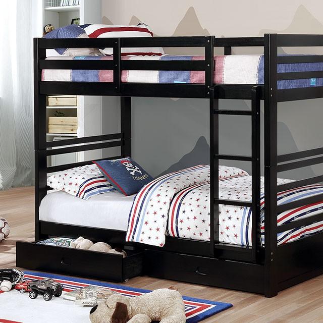 California Iv Black, Walnut, Gray, & White Twin/Twin Bunk Bed