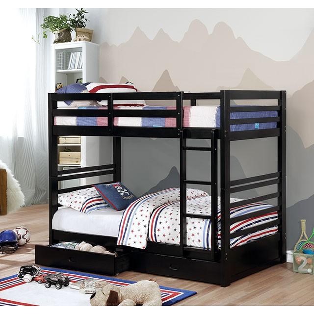 California Iv Black, Walnut, Gray, & White Twin/Twin Bunk Bed - Visions in Furniture (La Mirada, CA)
