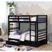 California Iv Black, Walnut, Gray, & White Twin/Twin Bunk Bed - Visions in Furniture (La Mirada, CA)