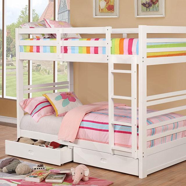 California Iv Black, Walnut, Gray, & White Twin/Twin Bunk Bed - Visions in Furniture (La Mirada, CA)