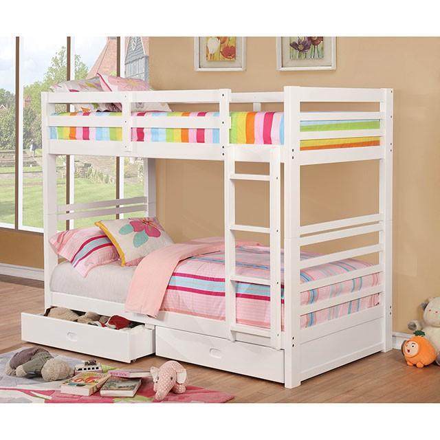 California Iv Black, Walnut, Gray, & White Twin/Twin Bunk Bed - Visions in Furniture (La Mirada, CA)