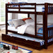 Cameron Dark Walnut, White & Gray Full/Full Bunk Bed - Visions in Furniture (La Mirada, CA)