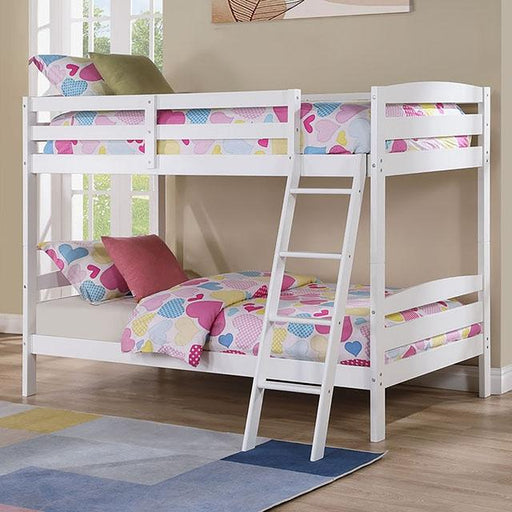 Candice Twin/Twin Bunk Bed White & Gray - Visions in Furniture (La Mirada, CA)
