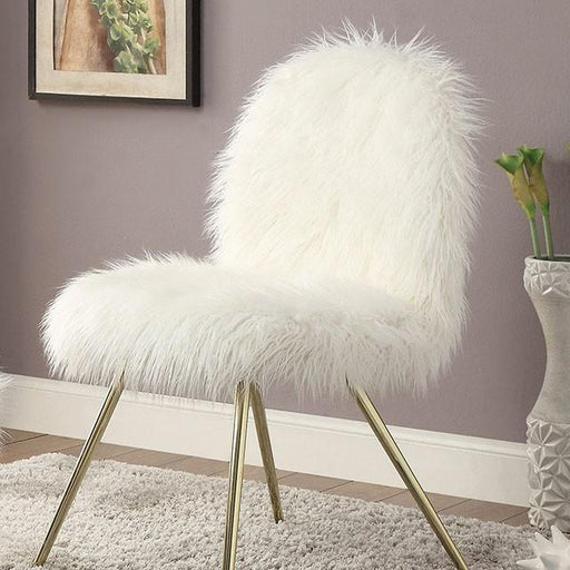 Caoimhe White/Gold Accent Chair - Visions in Furniture (La Mirada, CA)
