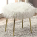 Caoimhe White/Gold Ottoman - Visions in Furniture (La Mirada, CA)