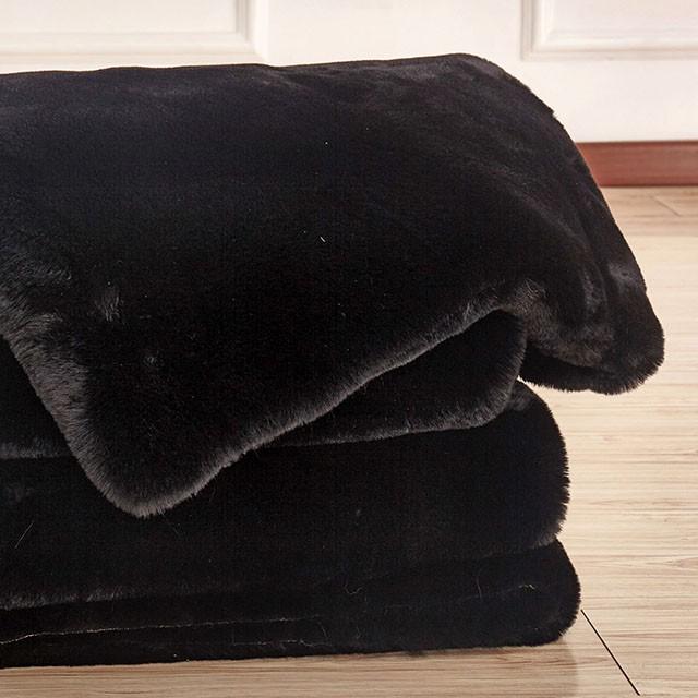Caparica Black Throw, Black - Visions in Furniture (La Mirada, CA)