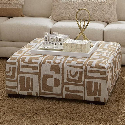 CARLETON Ottoman, Ivory/Tan - Visions in Furniture (La Mirada, CA)