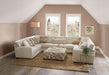 CARLETON Ottoman, Ivory/Tan - Visions in Furniture (La Mirada, CA)
