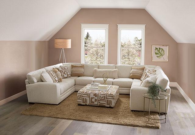 CARLETON Sectional, Ivory/Tan - Visions in Furniture (La Mirada, CA)