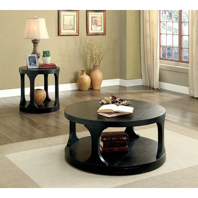 Carrie Antique Black End Table - Visions in Furniture (La Mirada, CA)
