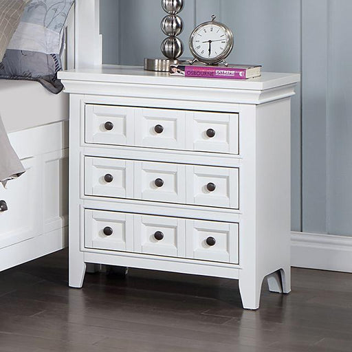 CASTILE Night Stand w/ USB, White - Visions in Furniture (La Mirada, CA)