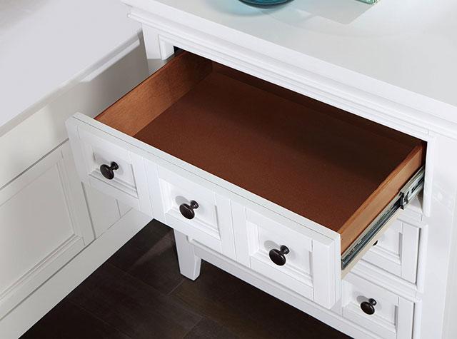 CASTILE Night Stand w/ USB, White - Visions in Furniture (La Mirada, CA)