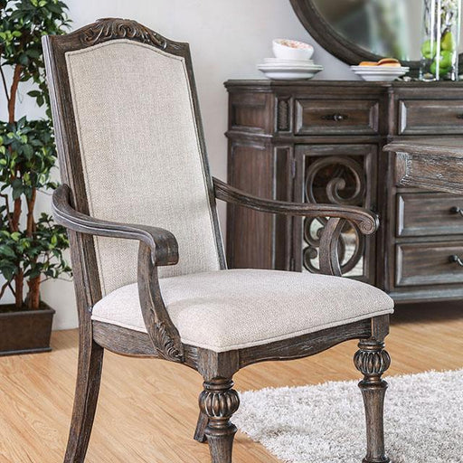 ARCADIA Rustic Natural Tone/ Ivory Arm Chair (2/CTN) - Visions in Furniture (La Mirada, CA)