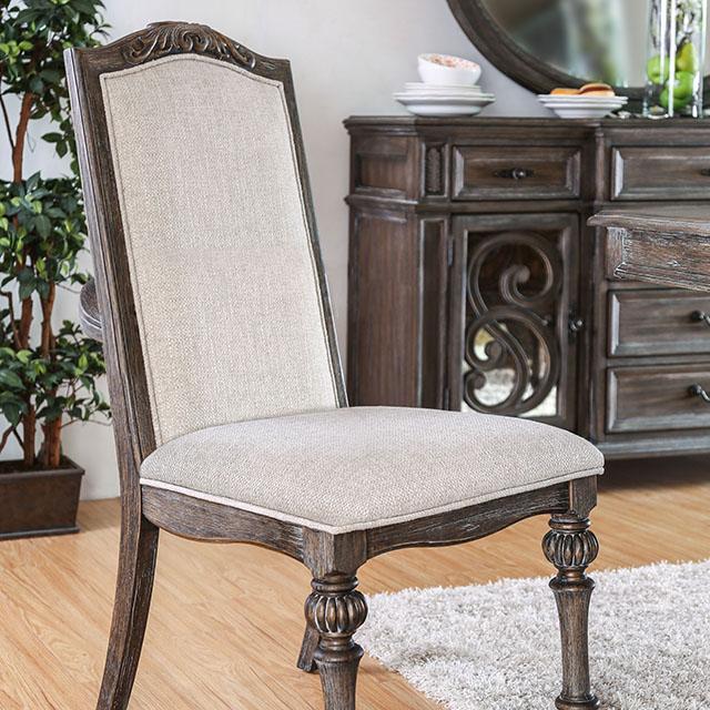 ARCADIA Rustic Natural Tone/ Ivory Side Chair (2/CTN) - Visions in Furniture (La Mirada, CA)