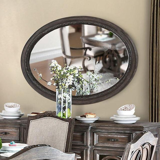 ARCADIA Rustic Natural Tone Mirror, Oval - Visions in Furniture (La Mirada, CA)