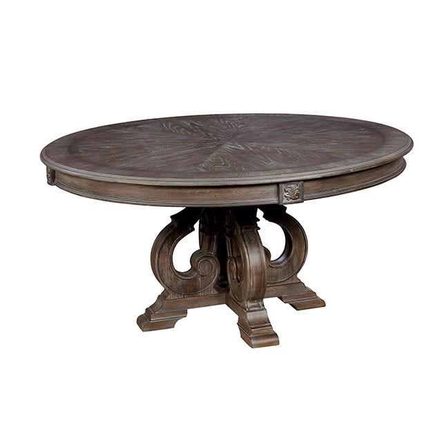 Arcadia Rustic Natural Tone Round Dining Table - Visions in Furniture (La Mirada, CA)